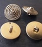 13 16" 20.3mm 32L Rope effect Knot Antique Gold Button x 5 - Image 3