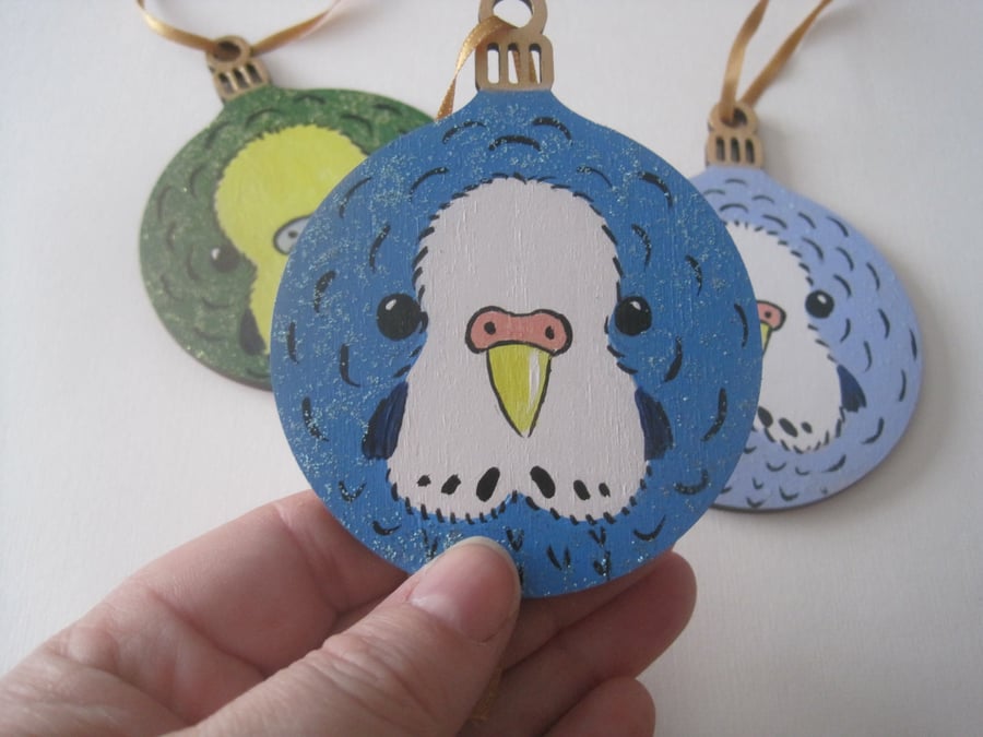 Budgie Budgerigar Christmas Tree Decoration Bauble