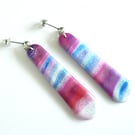 Winter Berry Long Polymer Clay Dangle Earrings
