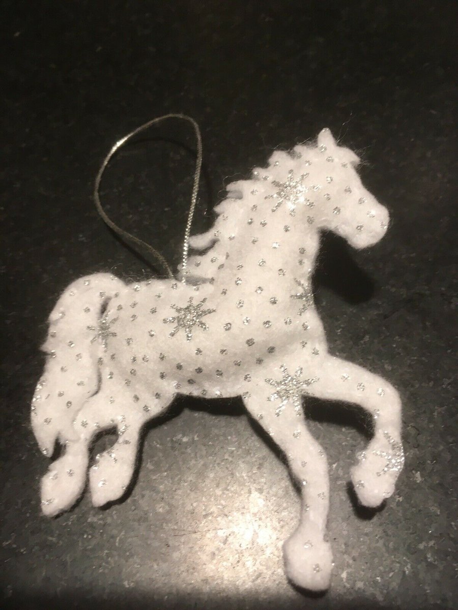 Christmas Horse Decoration, White Horse, Hanging decoration, Tree decoration, 
