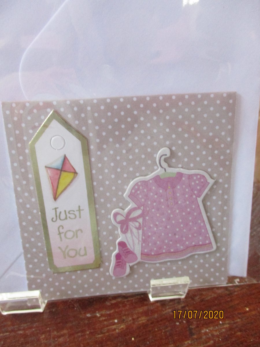 Just for You Dress and Bootees Girl Card