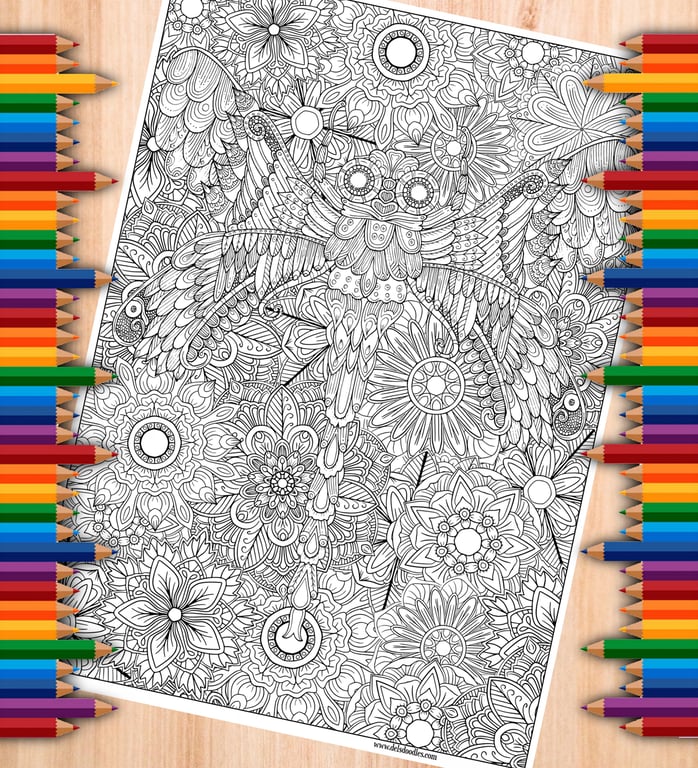 Digital Colouring Page - Dragonfly