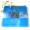 Fused Glass Trivet Turquoise Trivet 16cm 030