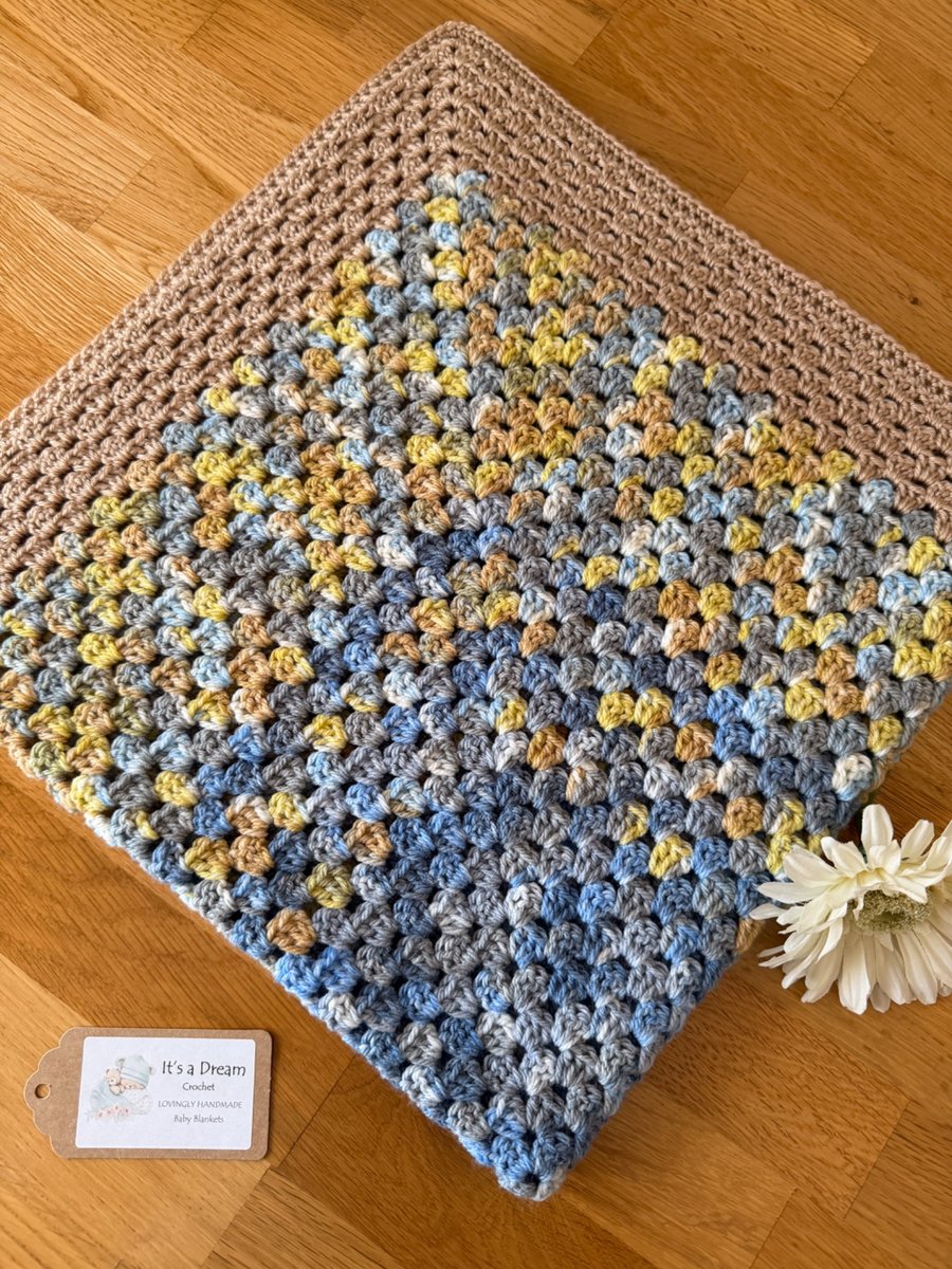 New Handmade Baby Blanket - Shades of Denim
