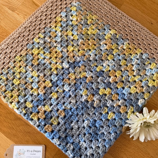 New Handmade Baby Blanket - Shades of Denim