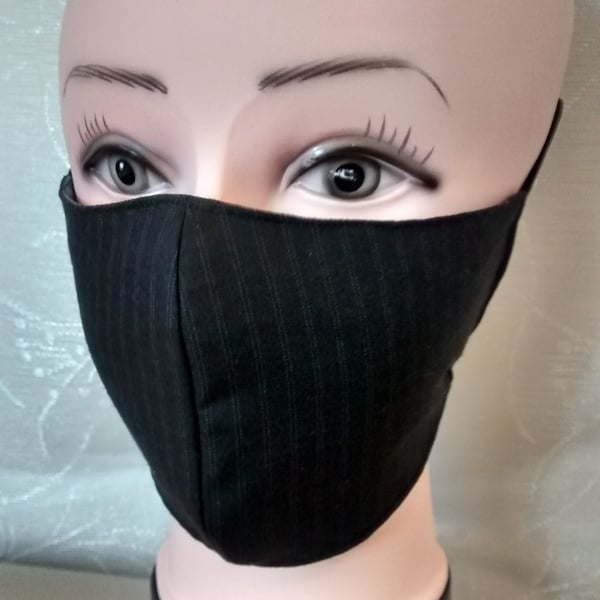 Handmade 3 layers dark brown office reusable adult face mask.