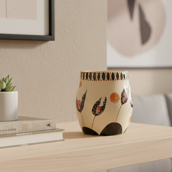 Sunrise Seeds bowl or vase - handmade ceramic