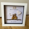Lace Wedding Anniversary Gift, 13th Anniversary Pebble Frame, Lace 13th Annivers