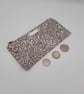 Coin purse  - white sand and taupe jacquard, plum lining zip fastening. Sale  - Image 8