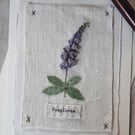 Hand Ribbon embroidered  keepsake blank greetings card
