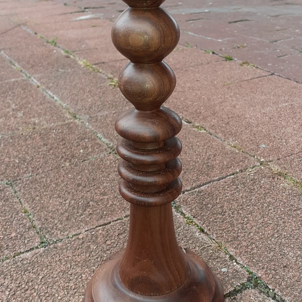 Walnut candlestick, app 30x10 cm