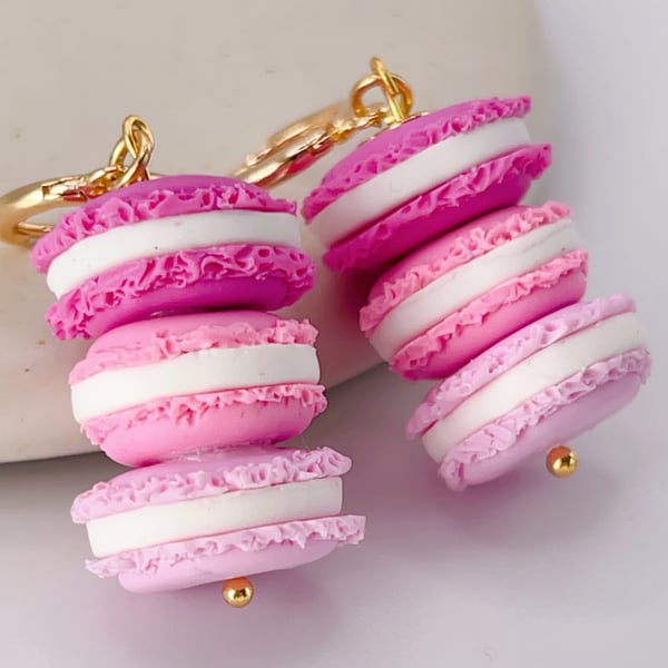 Pink Macaron Earrings – Cute Handmade Jewellery for Food Lovers