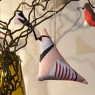 6 Birds hanging decorations 