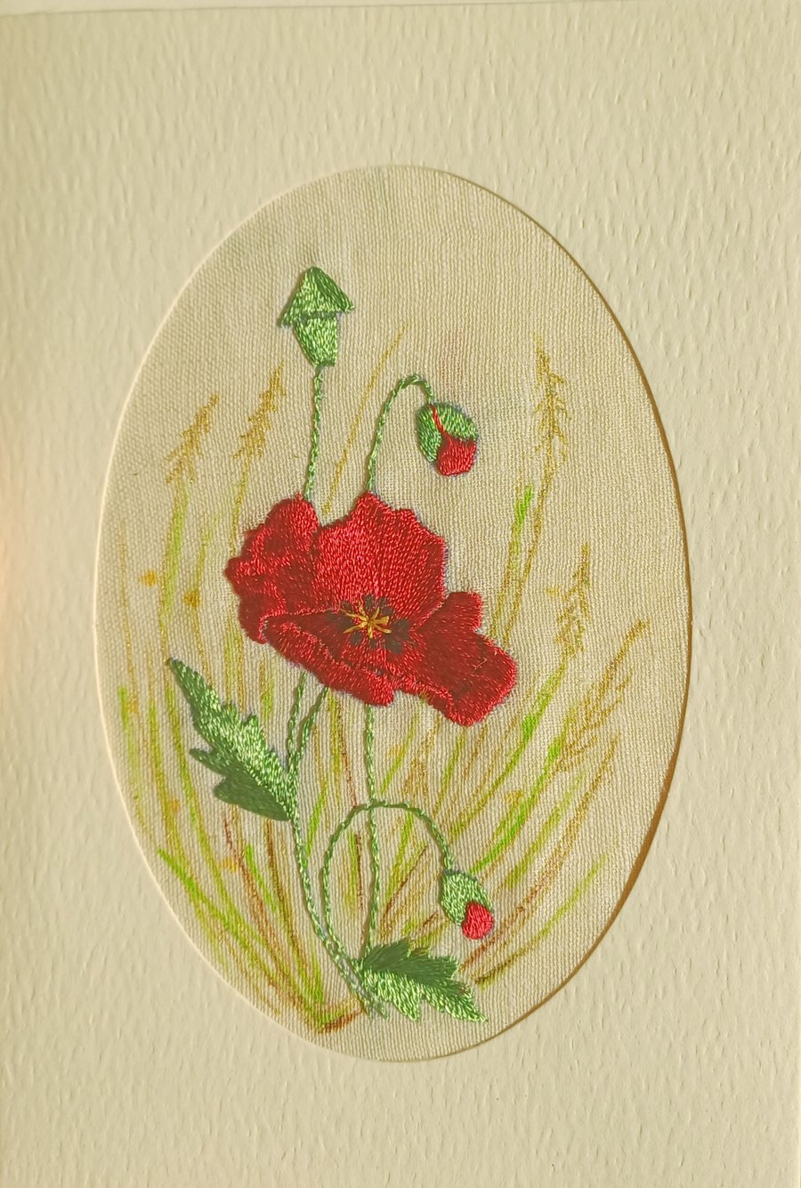 Poppy in the meadow greeting card 