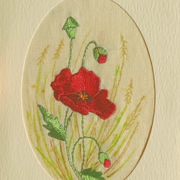 Poppy in the meadow greeting card 