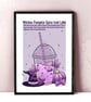 Spooky Pumpkin Spice Latte Art Print, Witch Decor, Halloween Kitchen Decor. - Image 3
