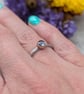 Sterling Silver and 9ct Gold Patterned Iolite Gemstone Stacking Ring - JBJ9013 - Image 4