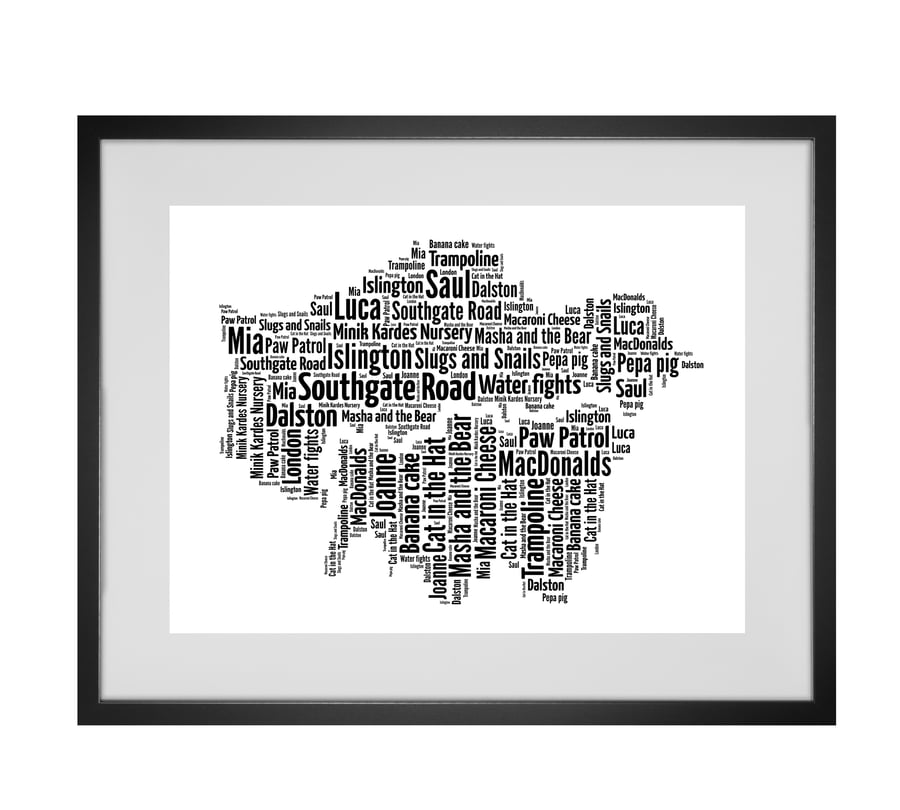 Personalised London Map Design Word Art Gifts  