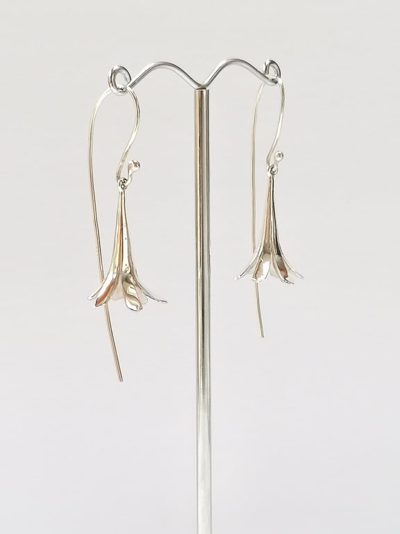 Drop flower earrings hand made from Silver