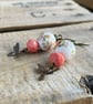 Brass Bumble Bee Earrings. Coral Peach Earrings. Nature Inspired Earrings - Image 4