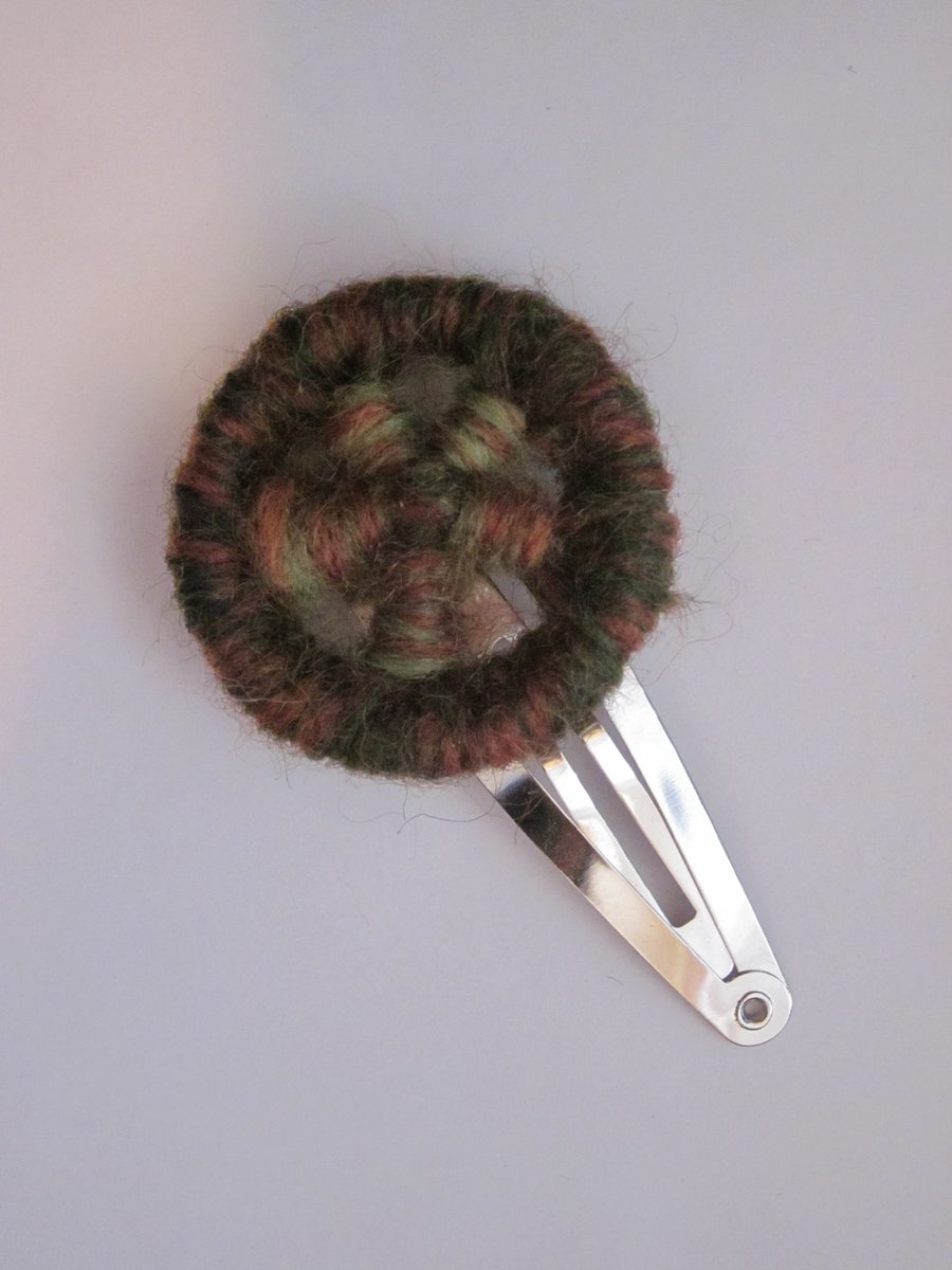 Woolly windmill dorset button hair clip - Autumn