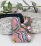 Brightly coloured polymer clay rectangular pendant - Image 1