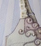 Cream bra and knickers painting with hand-stitched seed pearls and ribbon - Image 4