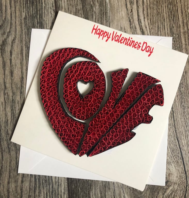 Stunning Handmade Quilled Valentines Love Card