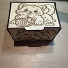 Wooden Kitten Keepsake Box, Laser Cut Cat Lover Gift