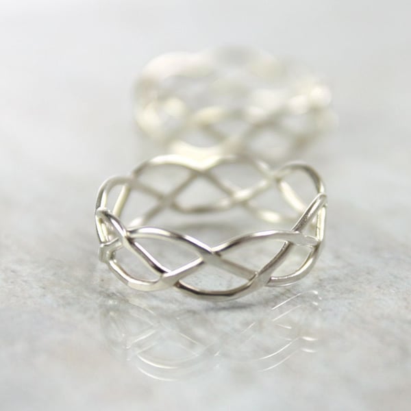 Silver Celtic Ring - Braid Ring 5mm - 3 Strand - Unisex - Silver Ring Braided