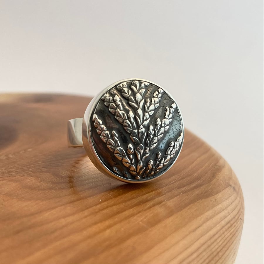 Cypress Sprig Ring - Cast From Nature - Handmade in Sterling Silver