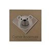 Embroidered Bear Corner Bookmark: Vinyl & Felt Animal Bookmark