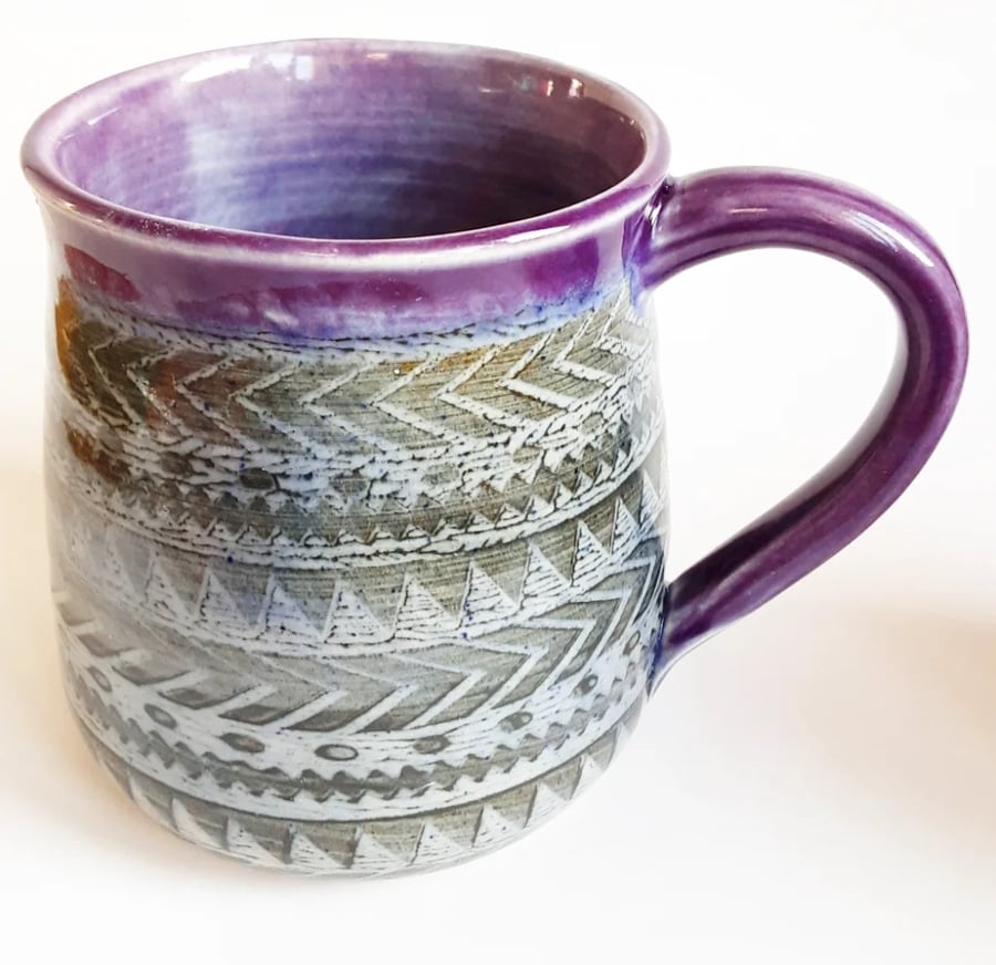 Mug - Hand Thrown Stoneware Ceramic Blue Glazed Mug 