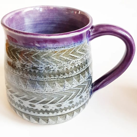 Mug - Hand Thrown Stoneware Ceramic Blue Glazed Mug 