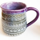 Mug - Hand Thrown Stoneware Ceramic Blue Glazed Mug 
