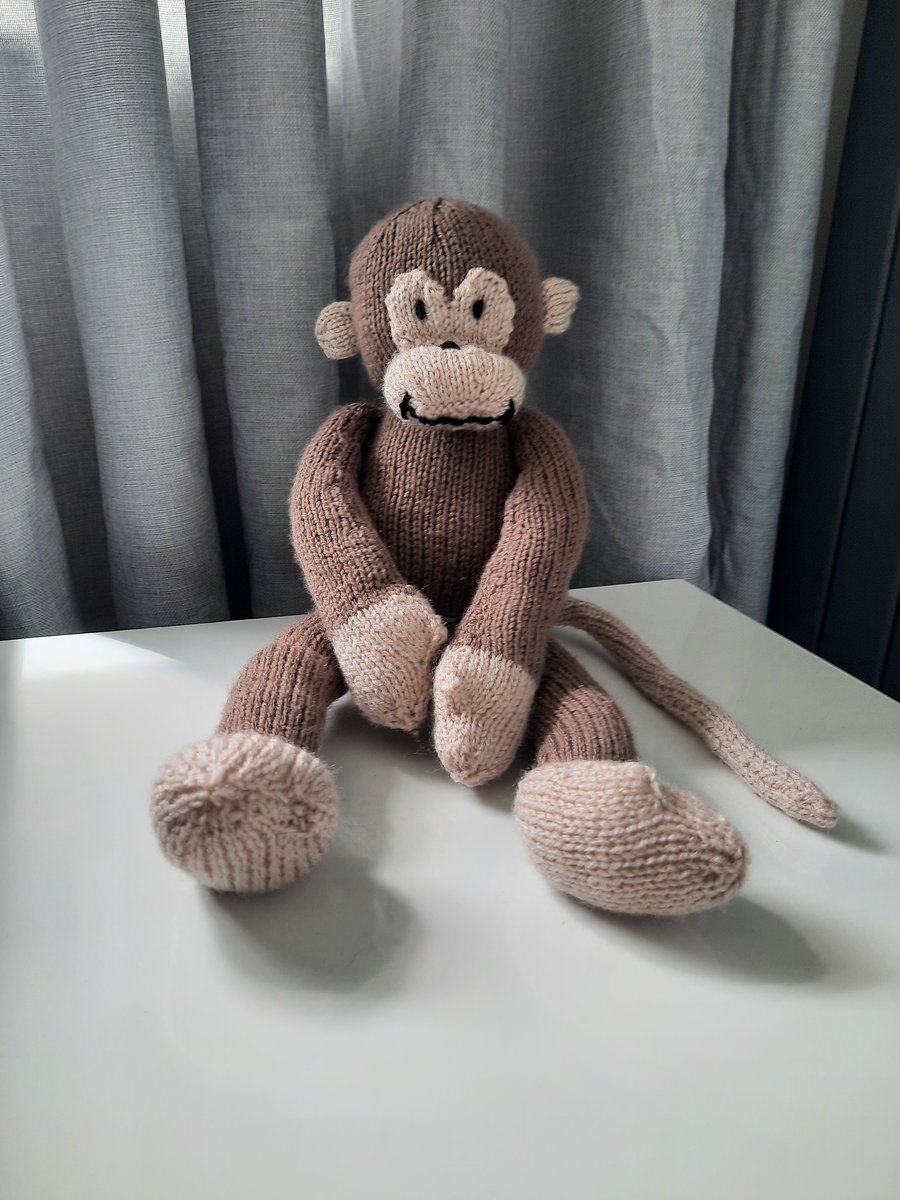 Hand knitted Cheeky the Monkey toy