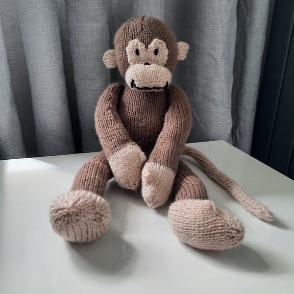Hand knitted Cheeky the Monkey toy