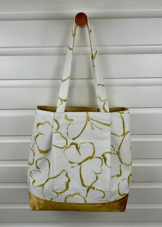 Pleated Butterfly Fabric Tote Bag, Velvet Base