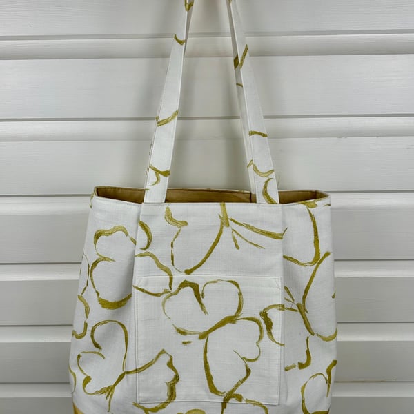Pleated Butterfly Fabric Tote Bag, Velvet Base