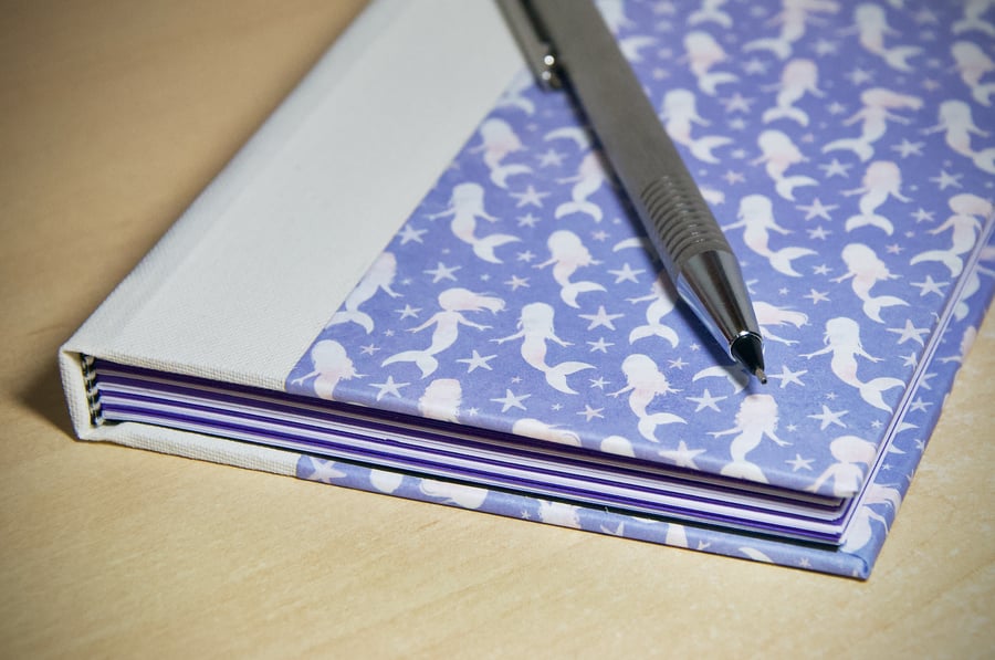 A6 Quarter-bound Hardback Notebook with decorative cover