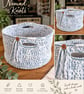 Handmade Crochet Storage Basket. Large Blue and White Yarn Basket With Handles - Image 3