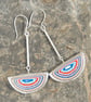 Dodge fordite semi circular drop earrings - Image 3