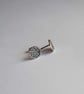 Sage Leaf Textured Stud Earrings - Oxidised Fine Silver - Image 7