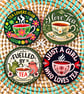 Tea Lover's Wooden Coaster Set of 4 – Handmade Tea-Themed Coasters