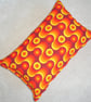 Cushion Cover 16" x 12" Oblong Pillow Case Retro Orange Red 1970s Dopamine Decor - Image 2