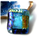 Patchwork  Brooch 105 Dichroic Fused Glass Handmade 