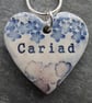 Handmade Ceramic Calon Cariad Heart pendant