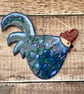Handmade pottery Cockerel wall hanging