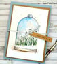 Snowdrops blank card set - 4 card set, Christmas, birthday, thank you, original  - Image 3
