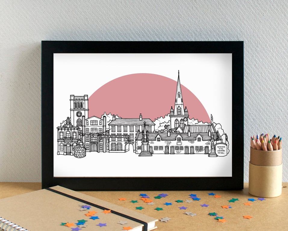 Ashbourne Skyline Art Print